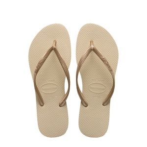 Havaianas slim flip flop sand grey light golden